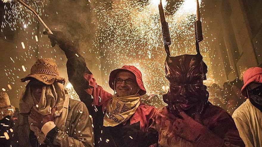 Imatge del correfoc de l&#039;any passat. L&#039;acte que tanca la festa i un dels més emblemàtics, enguany no es farà |