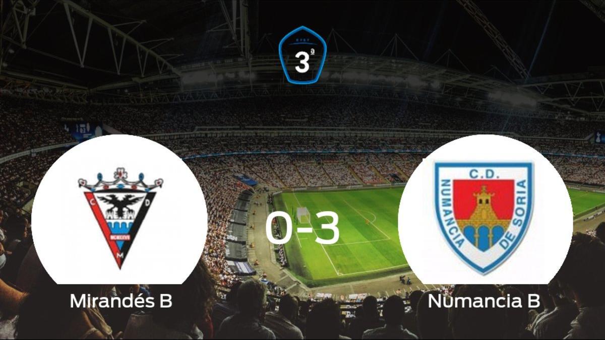 El Numancia B se lleva la victoria tras golear 0-3 al Mirandés B