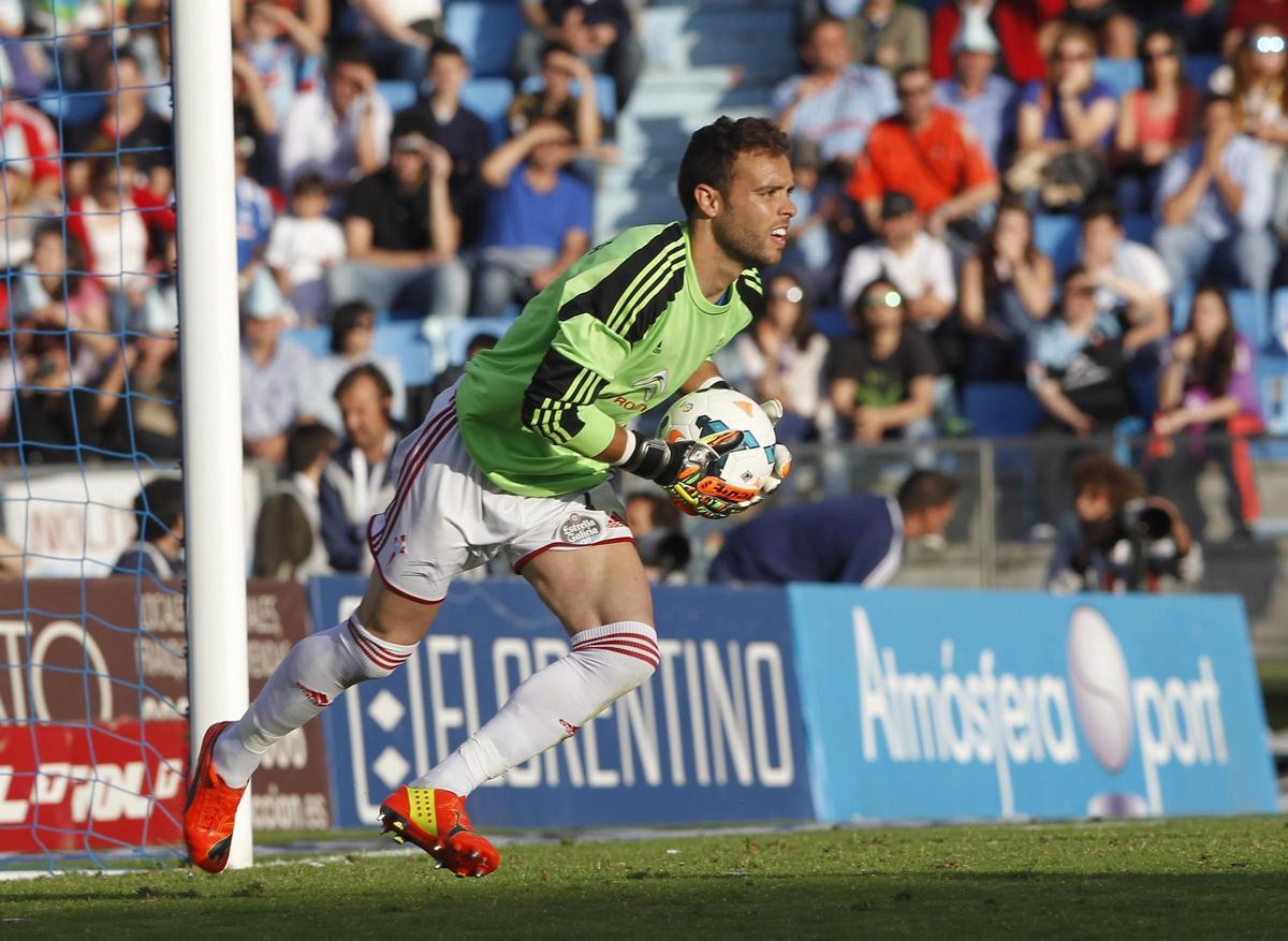 Sergio Álvarez, durante el partido contra el Real Madrid, en Balaidos en 2014