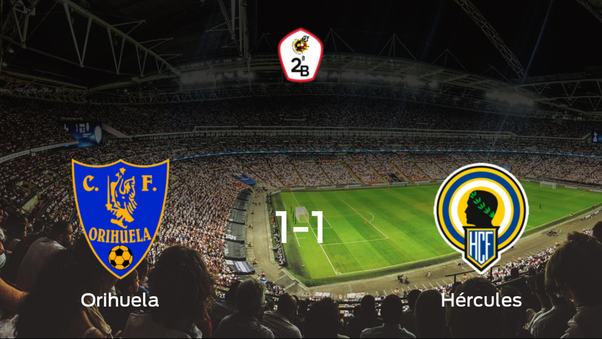 El Orihuela CF y el Hércules reparten los puntos tras empatar a uno