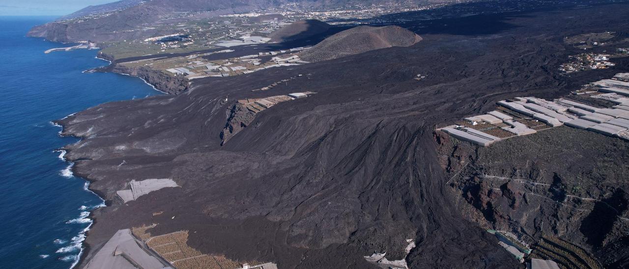 Una de las coladas del volcán de La Palma.