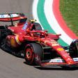 Carlos Sainz, al volante del Ferrari en Imola