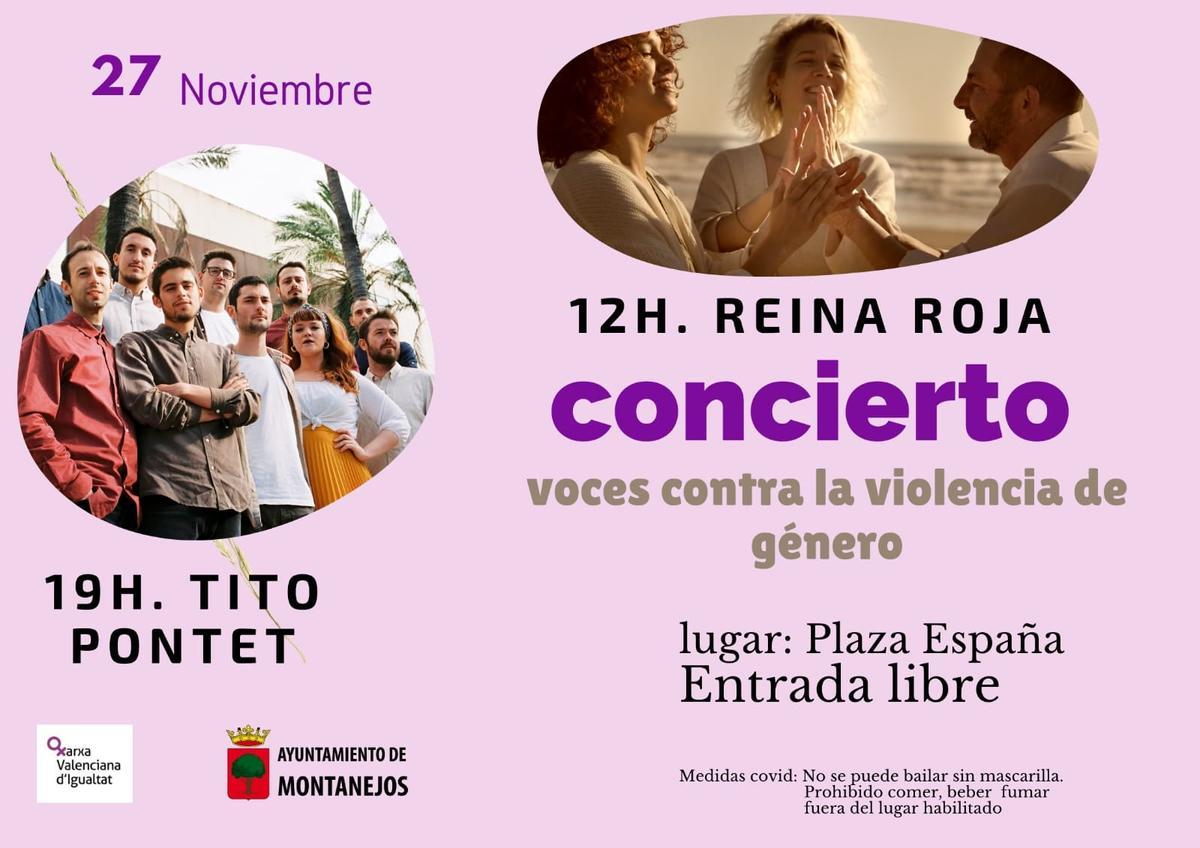 Cartel conciertos 'Voces contra la violencia de género'