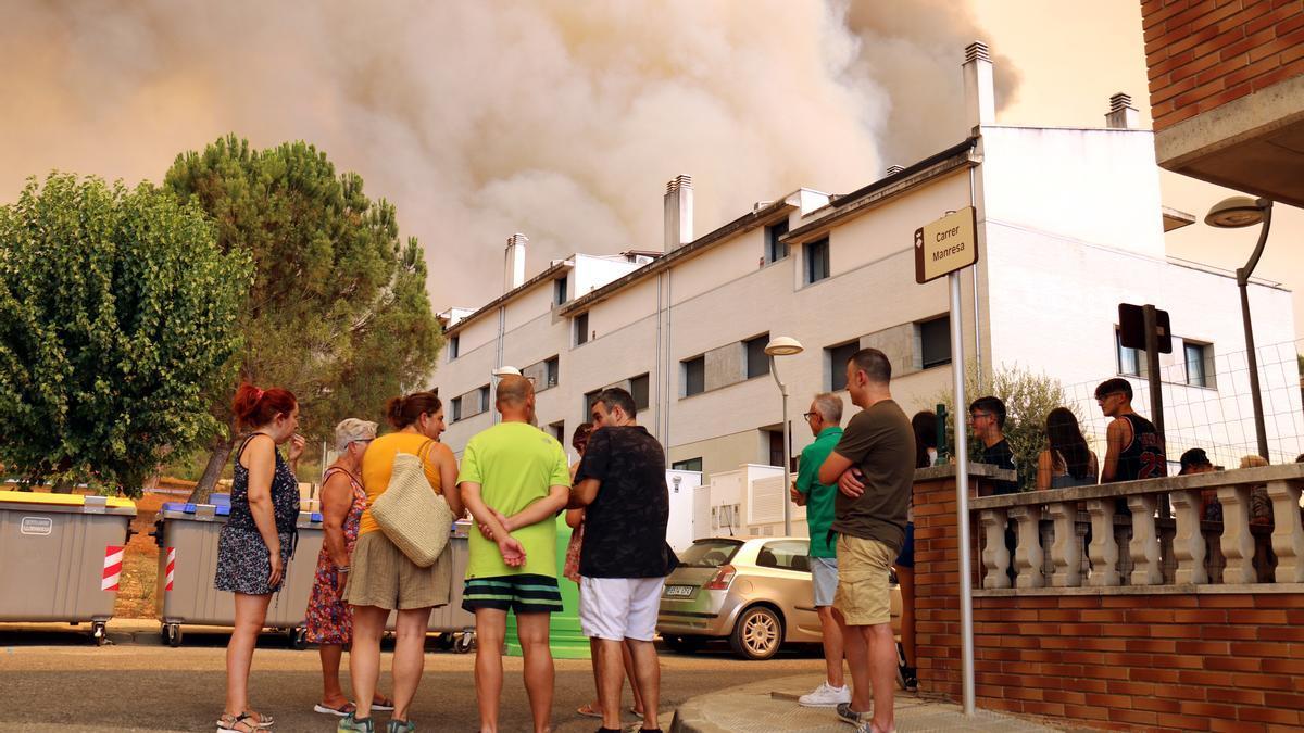 Vecinos evacuados en el Pont de Vilomara i Rocafort