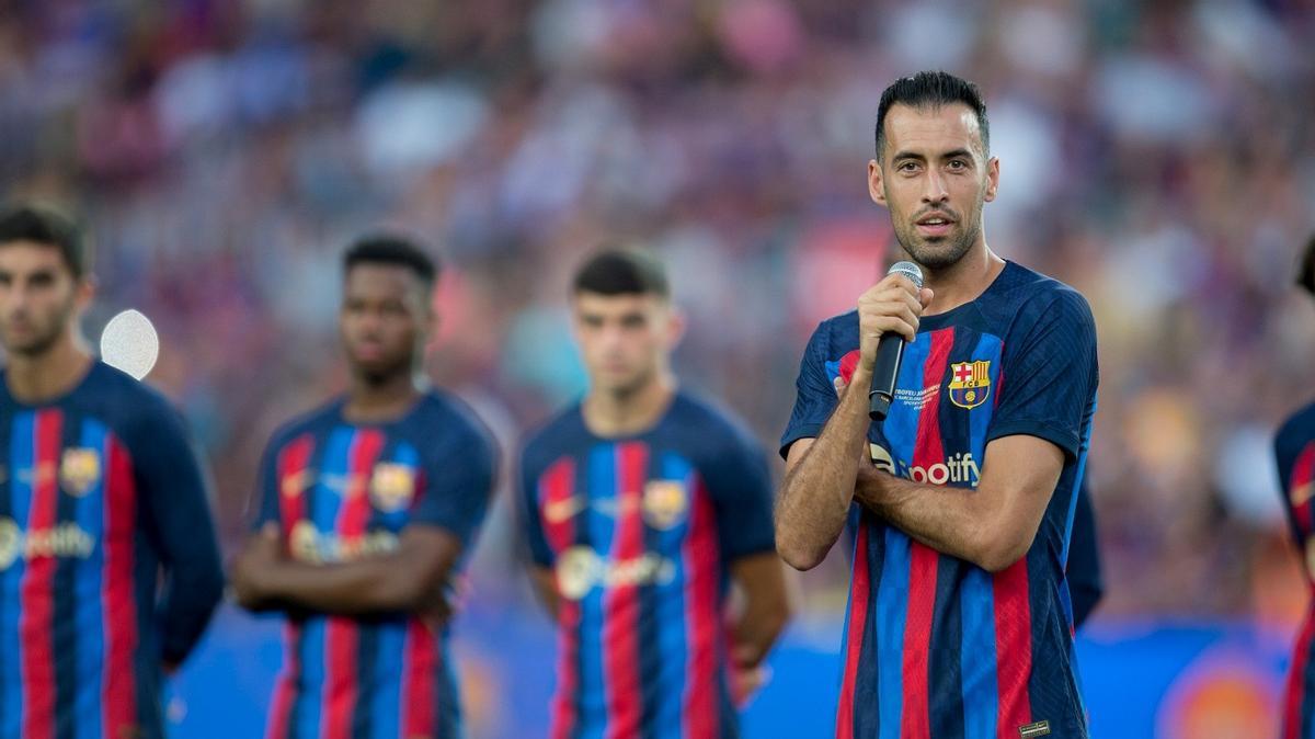 Busquets, durante el trofeo Joan Gamper 2022.