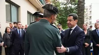 Juanma Moreno, en el funeral de los dos guardias civiles de Huelva: "Esta batalla contra el narcotrafico la vamos a ganar"