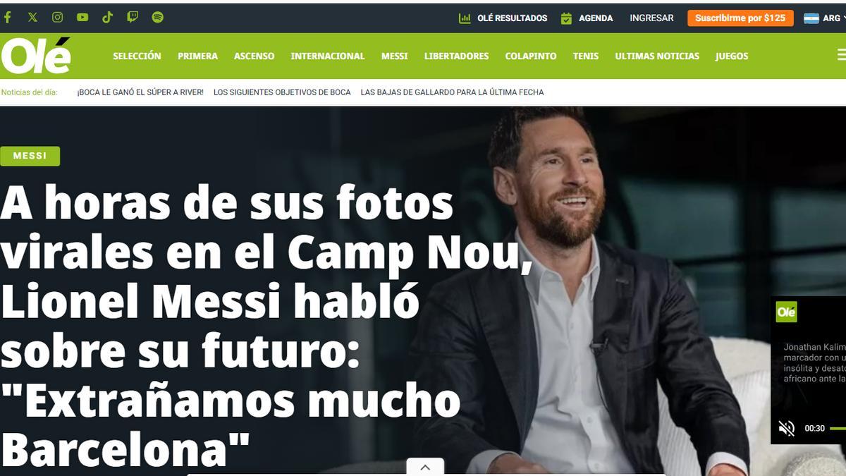 Leo Messi: "No me fui del Barça como imaginaba, como soñaba"
