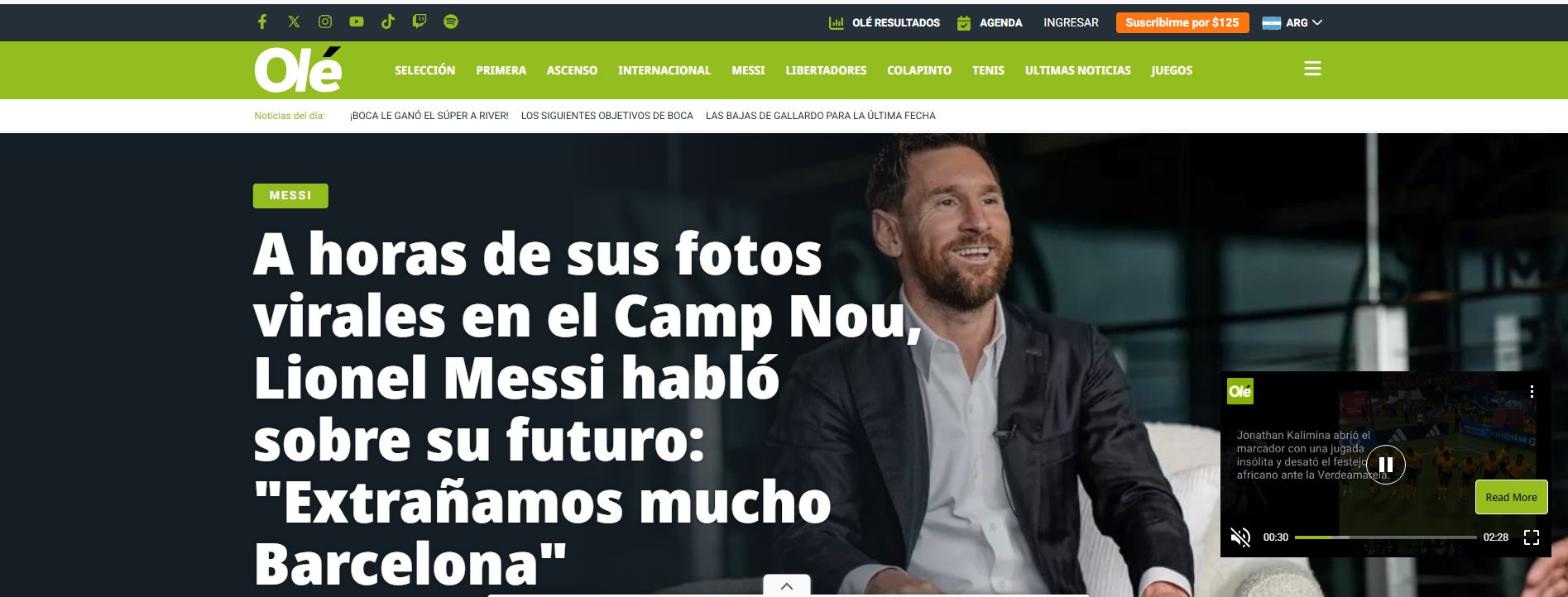 Repercusión mundial de la entrevista de SPORT a Leo Messi
