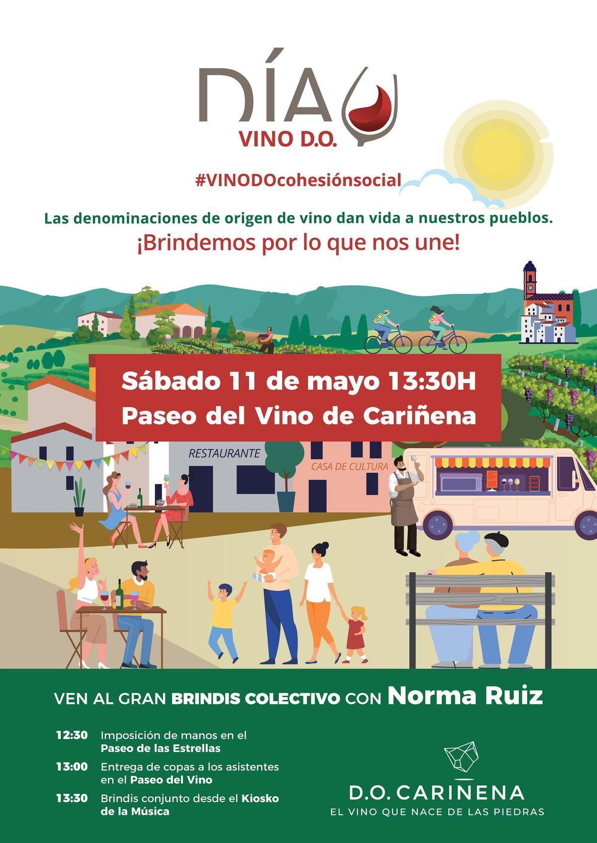 Cartel Día Vino D.O. Cariñena con Norma Ruiz