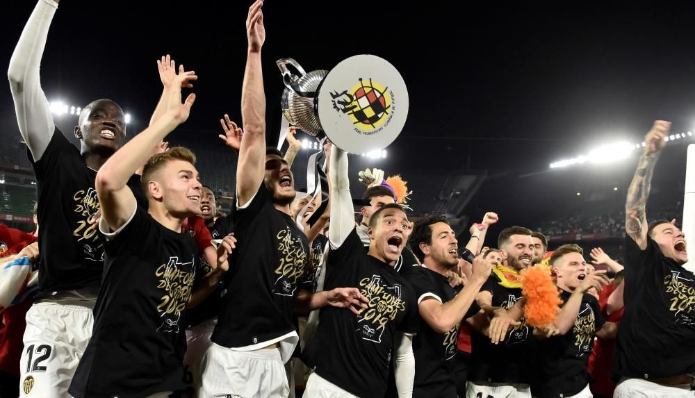 El Valencia y su afición celebran la Copa del Rey