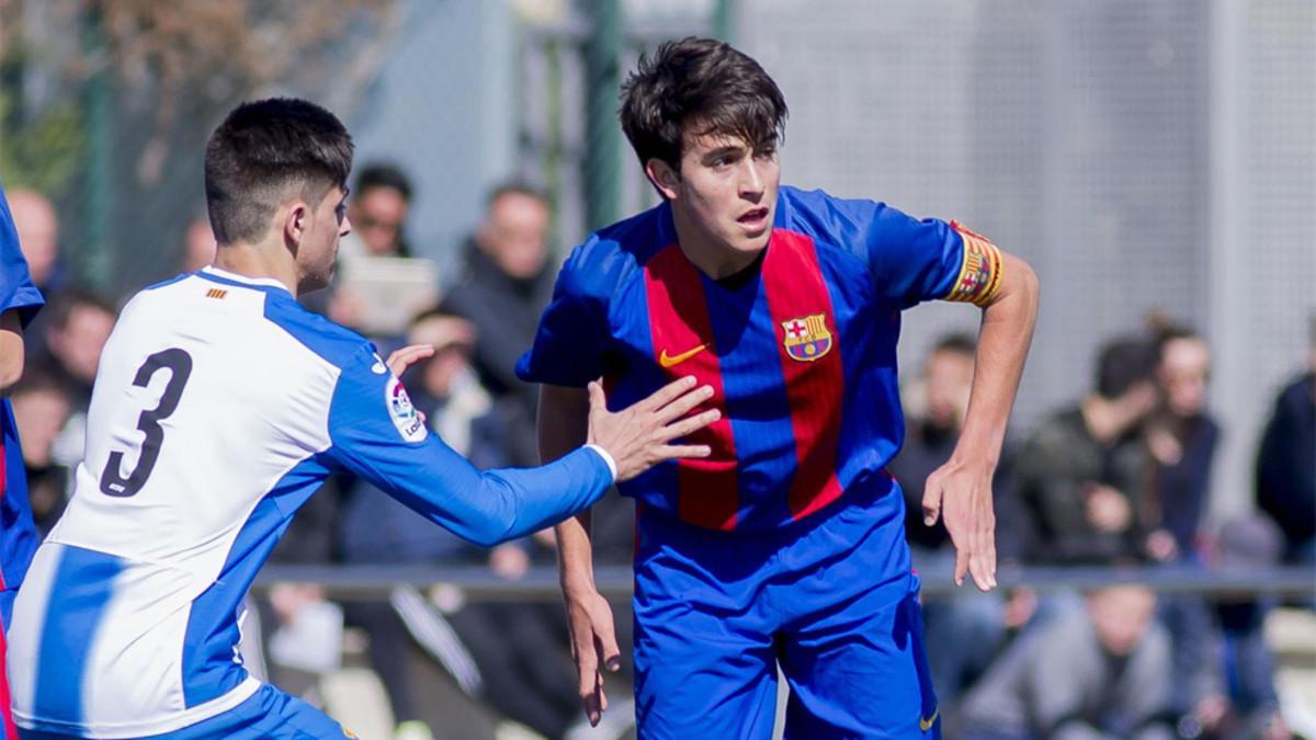 El central Eric Garcia en un partido ante el Espanyol