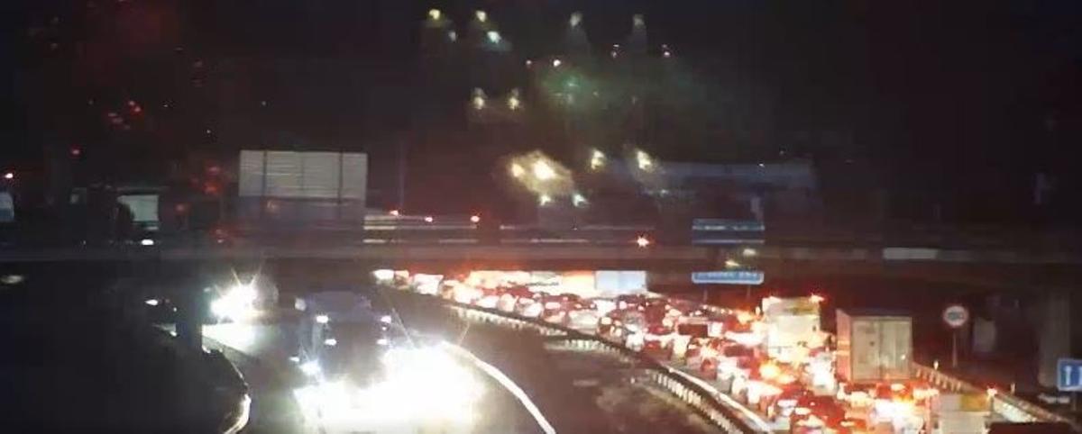 Tráfico en la A-7 a la altura de Alcantarilla esta mañana