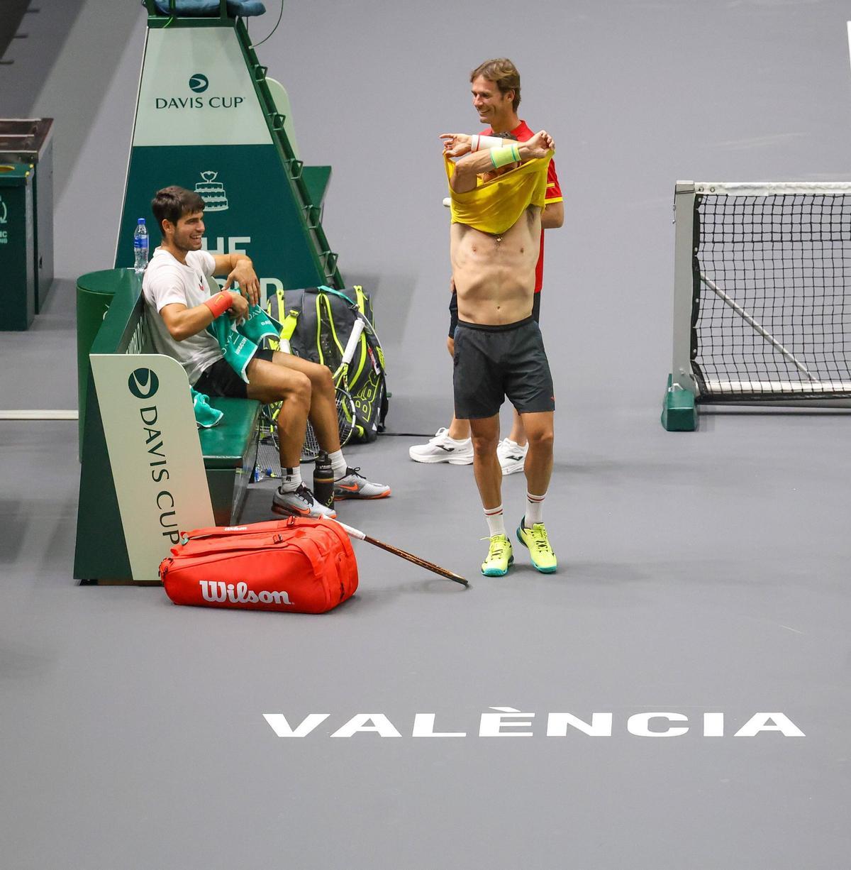 Copa Davis en València: España entrena por segundo día en La Fonteta