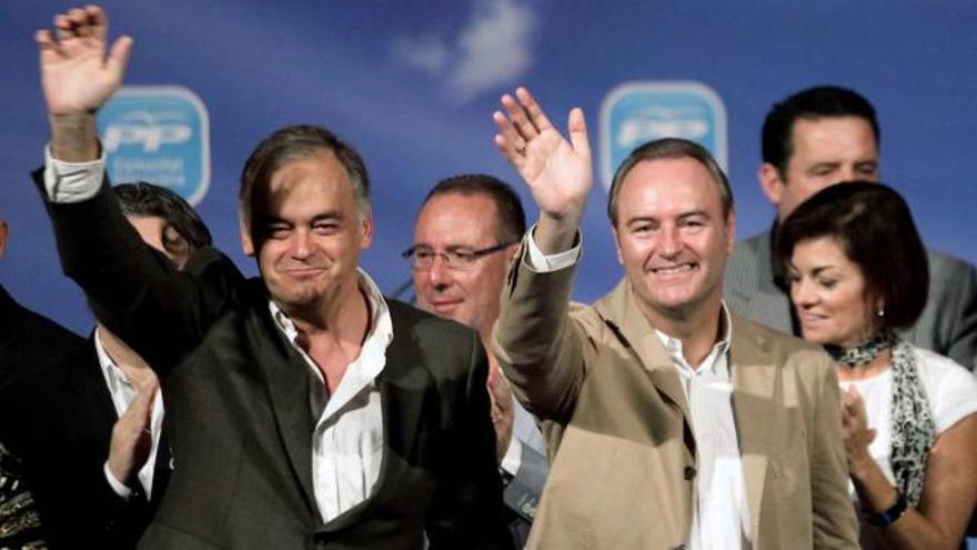 González Pons y Alberto Fabra, ayer, durante la presentación de la candidatura por Valencia para el 20N.