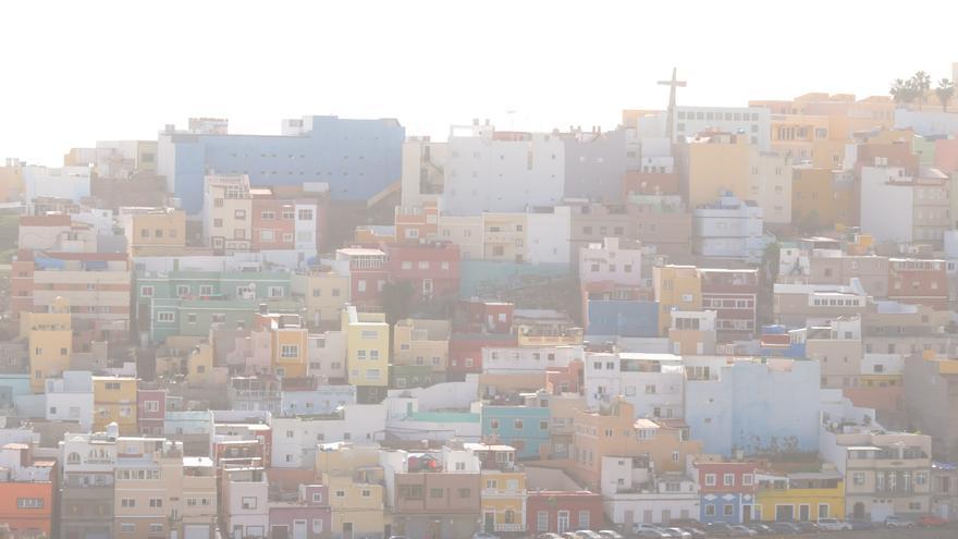 Calima, ayer, en Las Palmas de Gran Canaria
