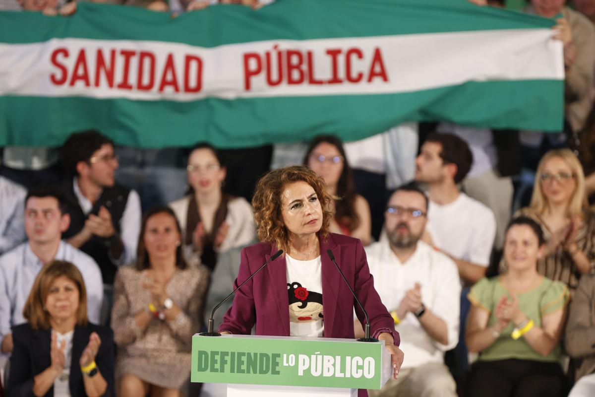 María Jesús Montero, durante su intervención en un acto de precampaña en Córdoba.