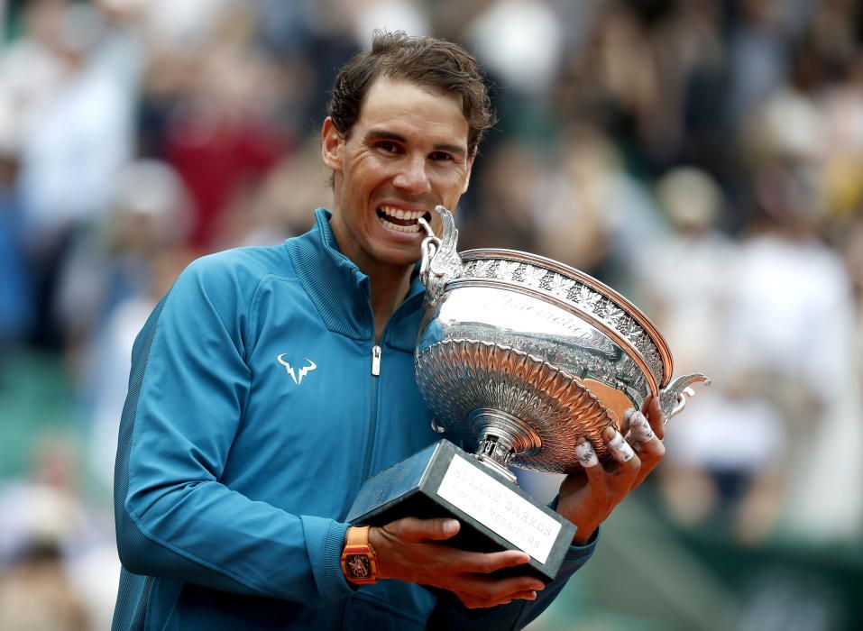 Año 2018: El undécimo Roland Garros, ante un Dominic Thiem novato en estos lides, por 6/4, 6/3 y 6/2.