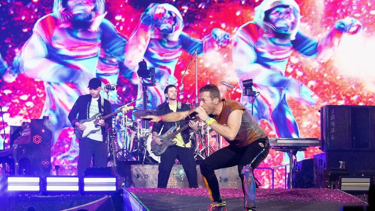Imagen de Chris Martin en uno de los conciertos de Coldplay