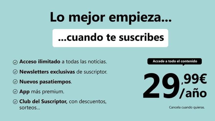 Suscríbete a Levante-EMV: acceso ilimitado a noticias, reportajes y opinión por 29,99 € al año hasta el 23 de abril