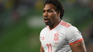 LISBON, PORTUGAL - OCTOBER 07: Adama Traore of Spain looks on during the international friendly match between Portugal and Spain at Estadio Jose Alvalade on October 7, 2020 in Lisbon, Portugal. (Photo by Octavio Passos/Getty Images)