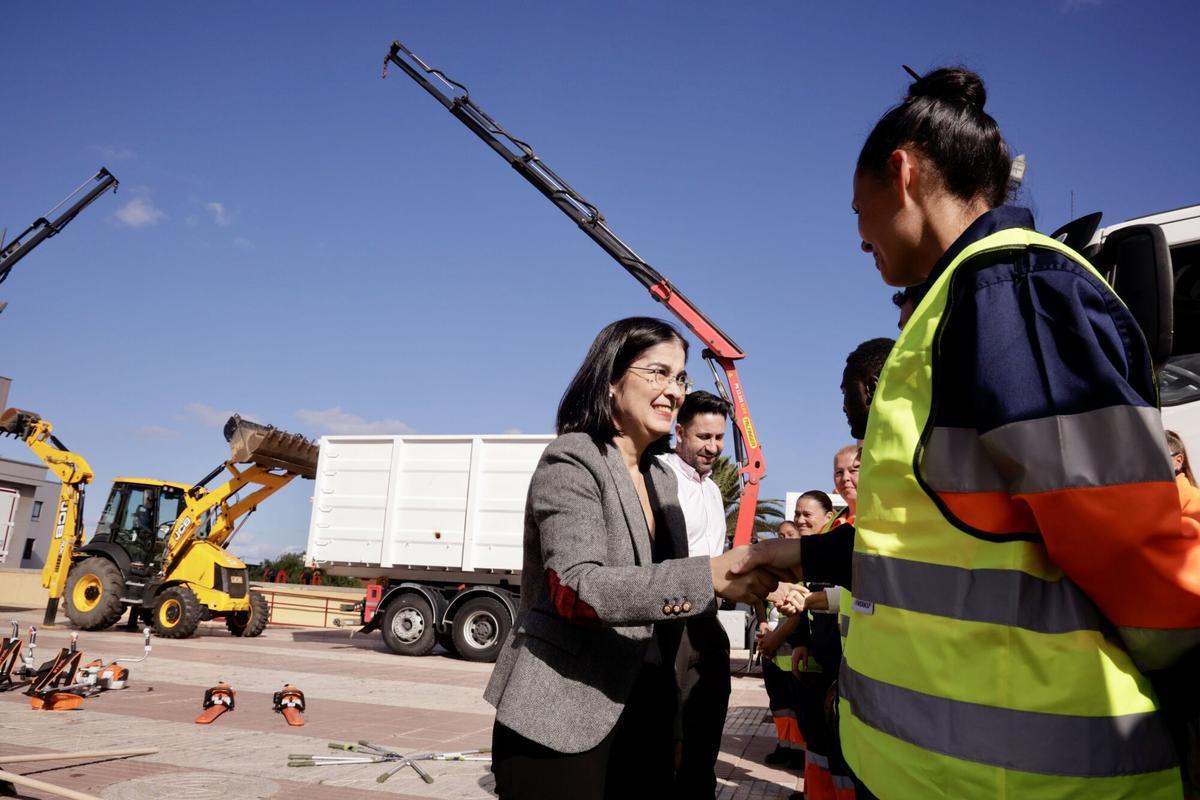Carolina Darias este viernes en La Feria, donde valoró el escrito de la Fiscalía con respecto a la Sociedad de Promoción.