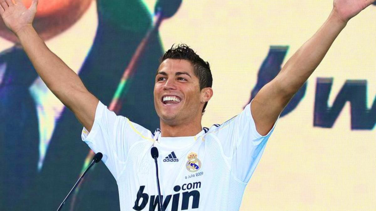 Cristiano, en su presentación con el Real Madrid