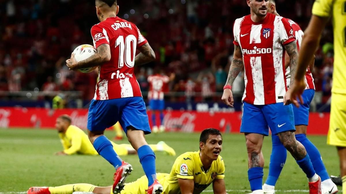 Un tardío gol del Atlético de Madrid le impidió al Villarreal sumar su primera victoria de la temporada