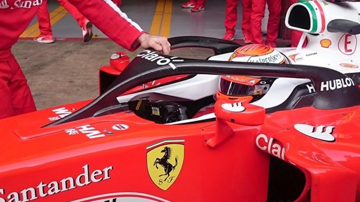 El halo instaurado a modo de prueba en Ferrari