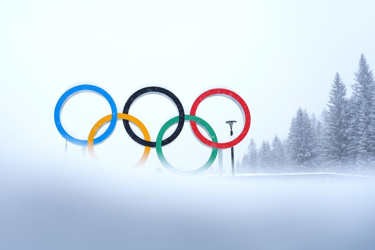 Los aros olímpicos en Cortina.