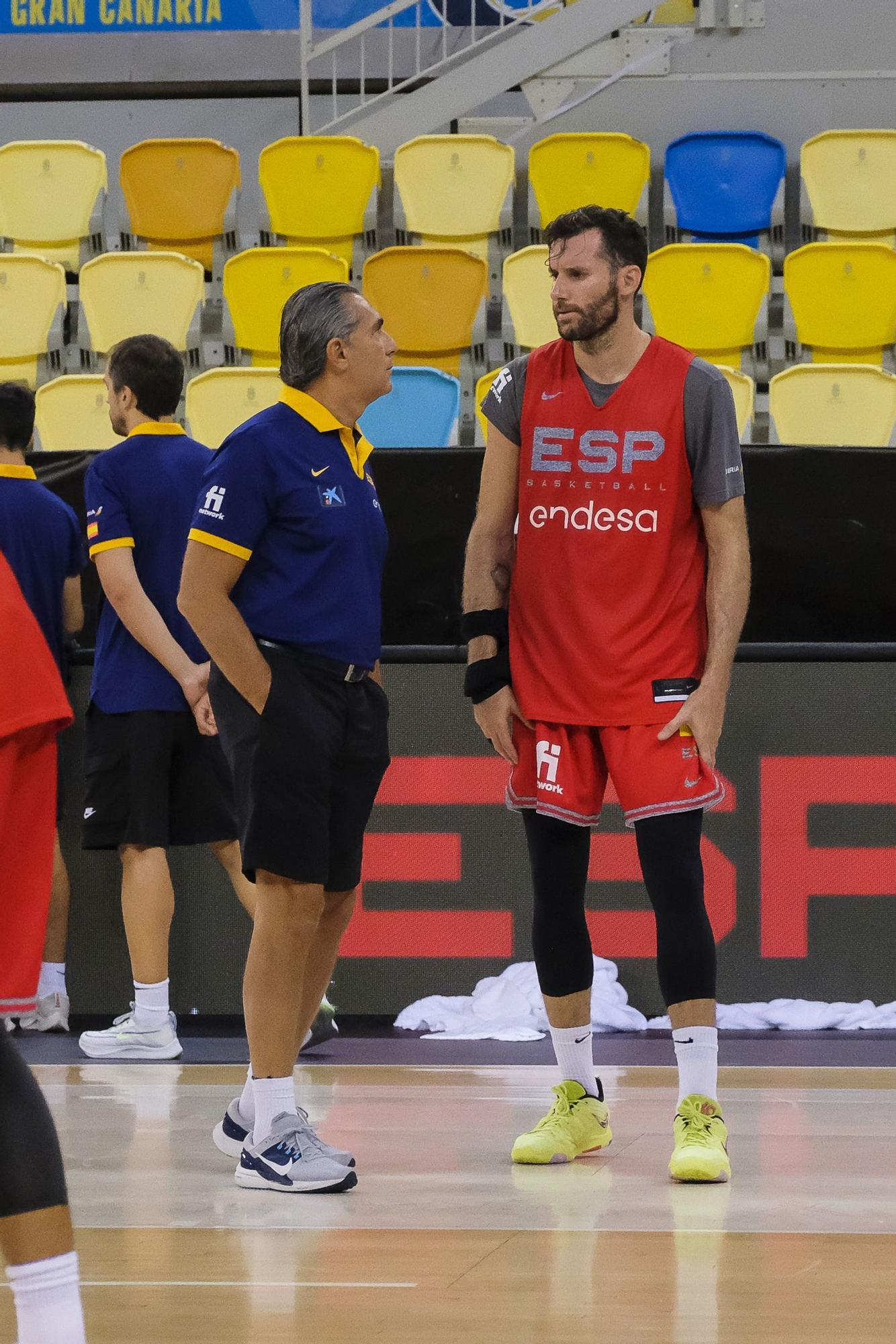 Entrenamiento de la selección española de baloncesto