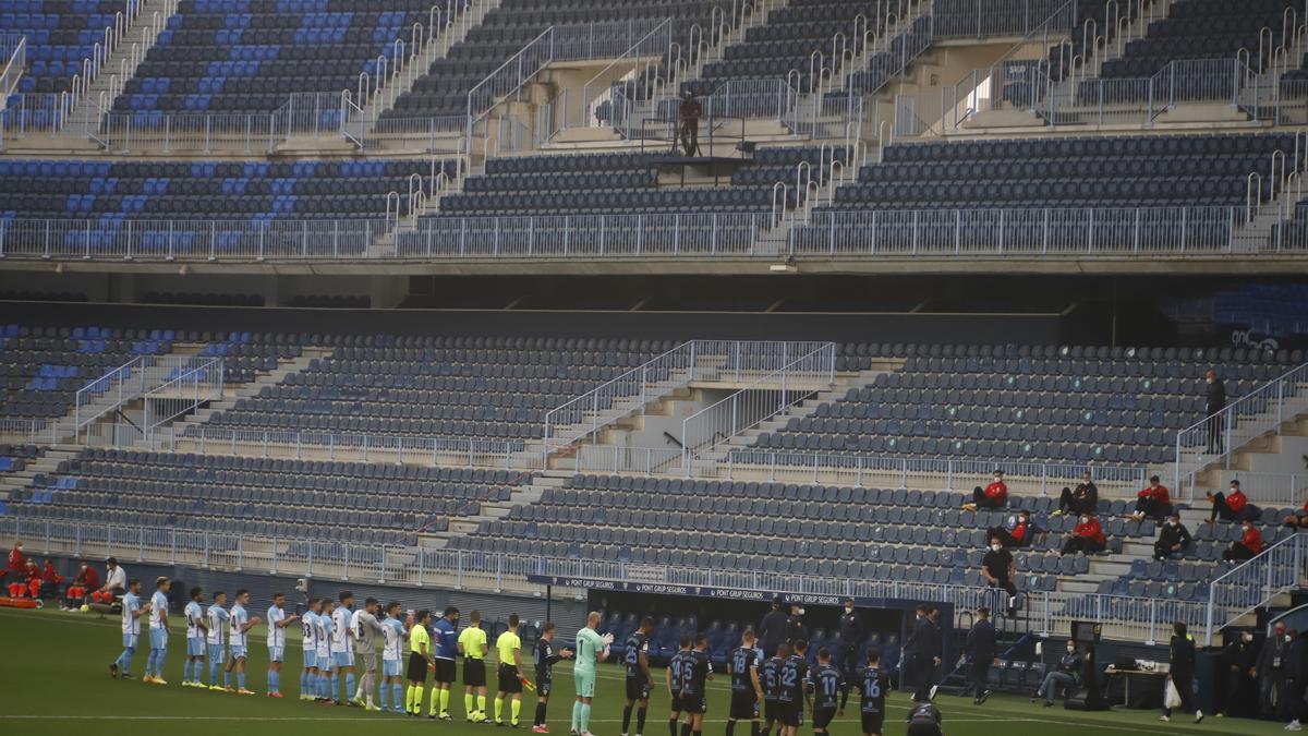 Partido de la Liga Smartbank entre el Málaga CF y el Almería