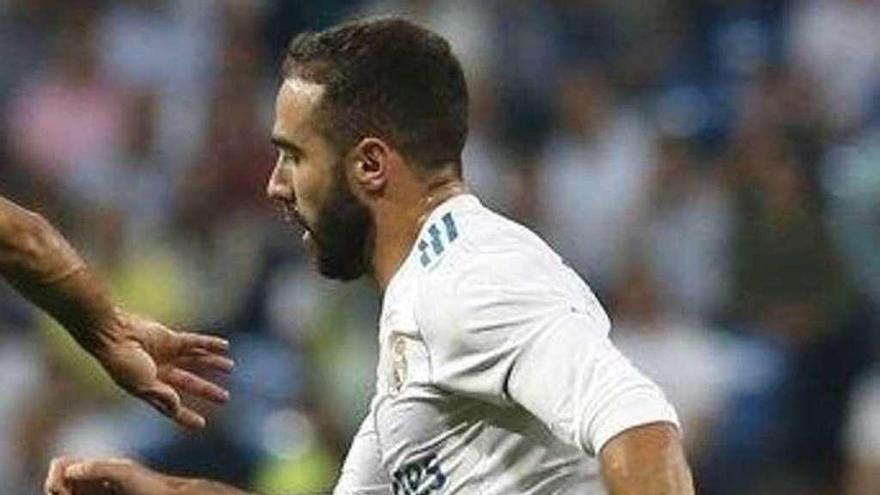 Carvajal, en el partido de ida jugado ante el Betis en el Bernabéu.