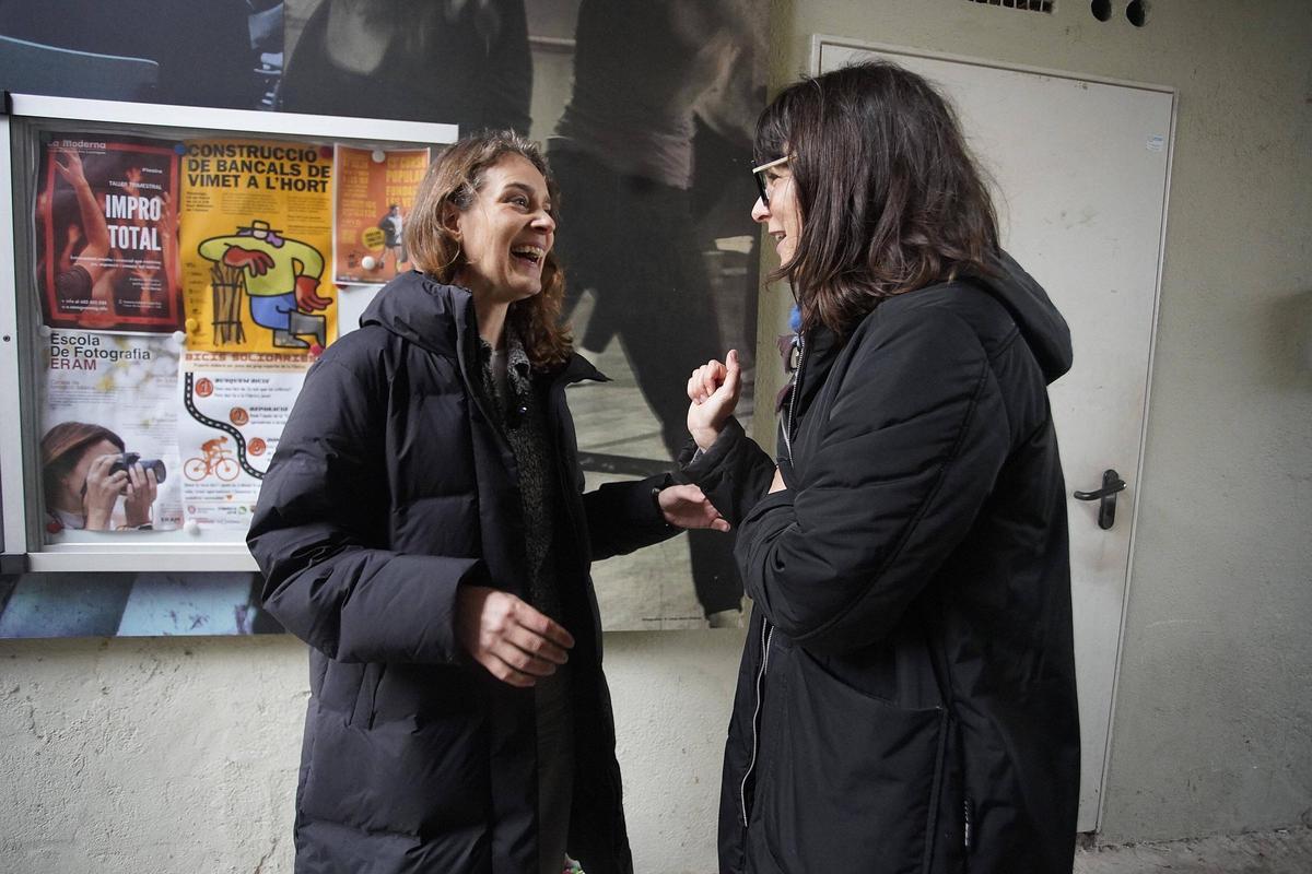 Jéssica Albiach i Júlia Boada, aquest dijous durant la visita a Salt.