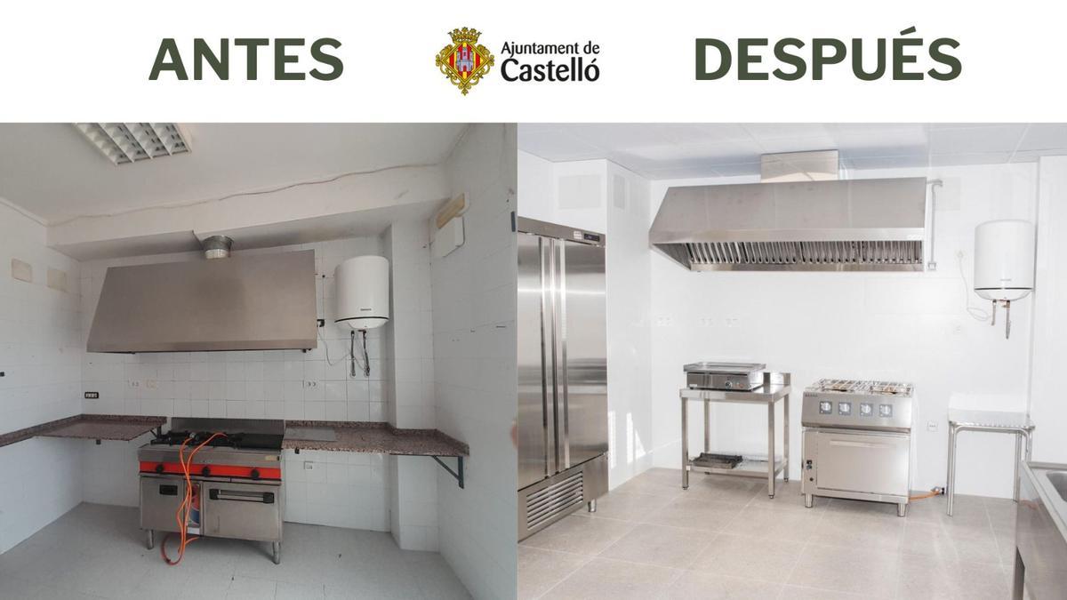 Cocina del centro cívico del grupo San Lorenzo.