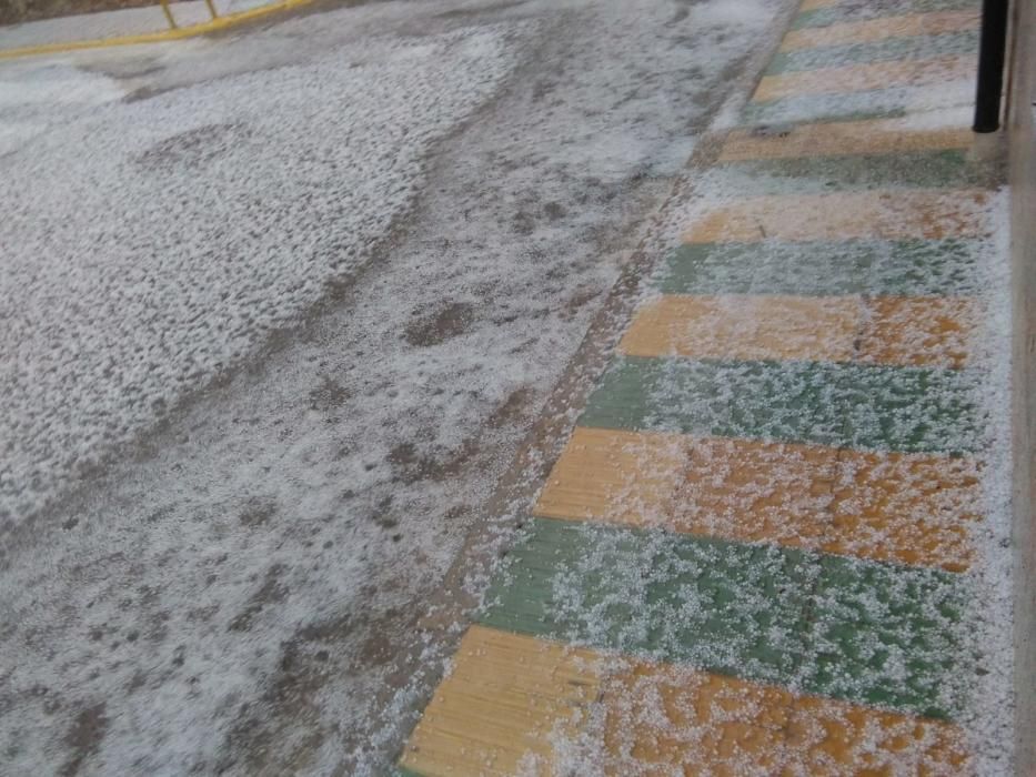 La Ribera tormenta cubierta de una granizo