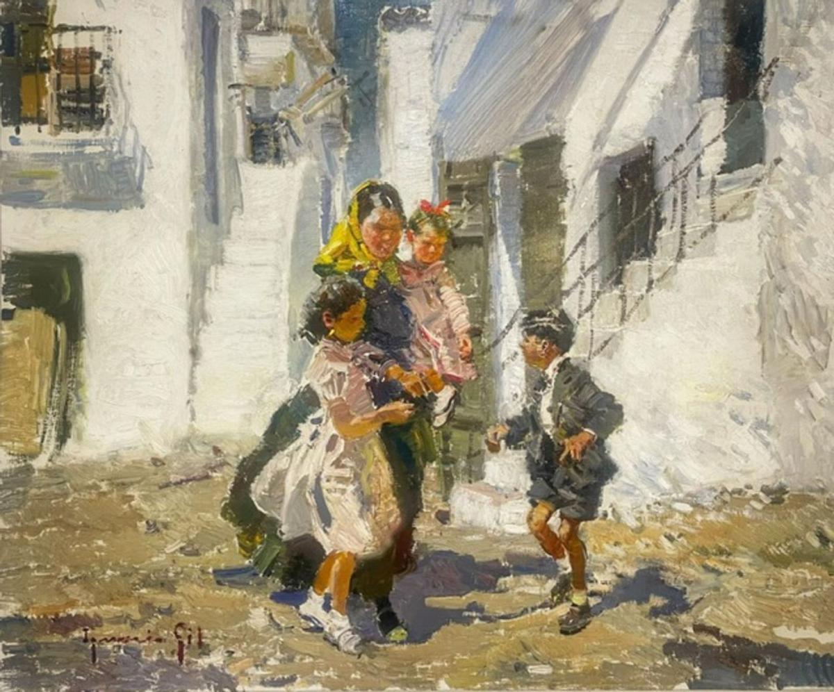 Un dels quadres de l’exposició, cedit per Joan Torres. / IGNACIO GIL