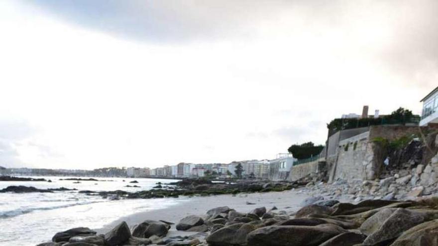 Estado reciente de la playa de A Carabuxeira. // G. Santos