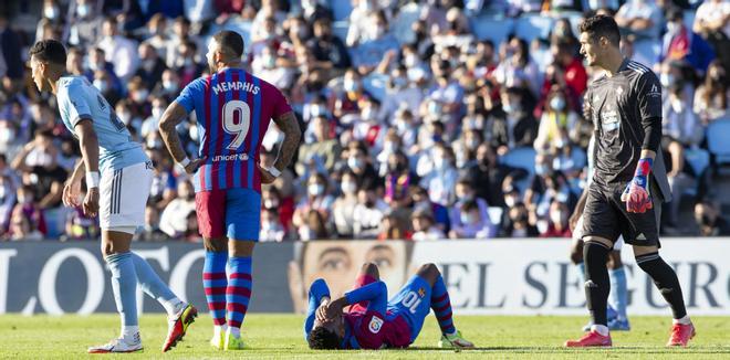 Las imágenes que más duelen: Ansu se lesionó ante el Celta