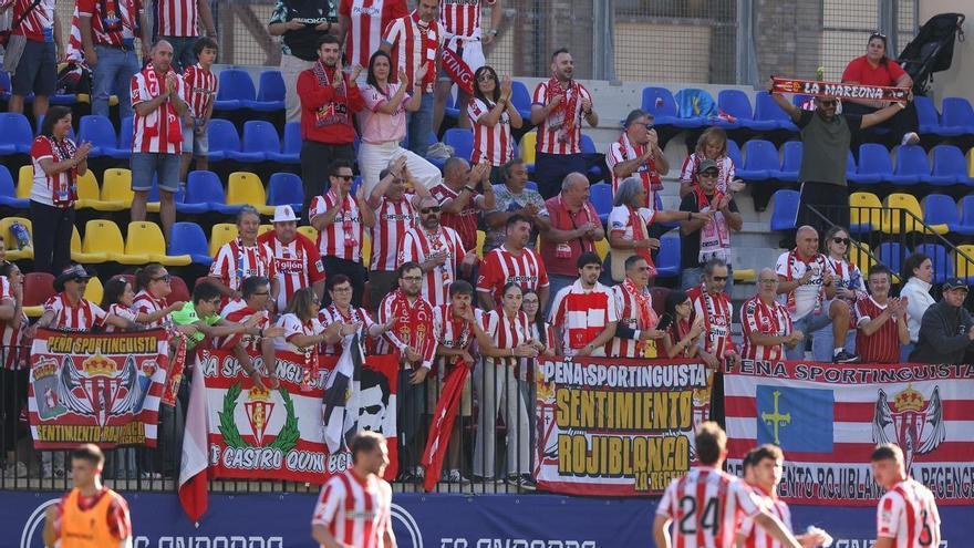 El derbi ya se juega en la grada: el director deportivo del Oviedo presencia en directo la victoria del Sporting en Andorra