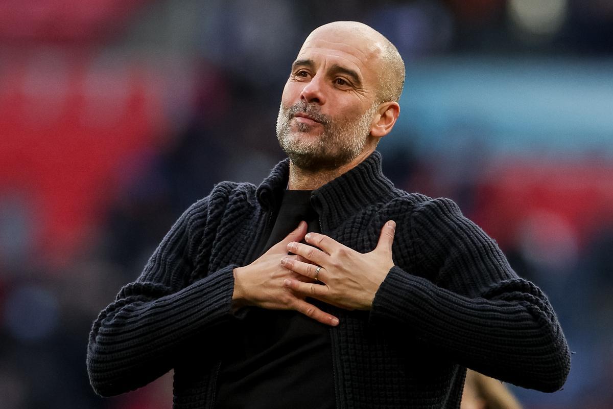 Guardiola, durante el partido del City ante el Chelsea