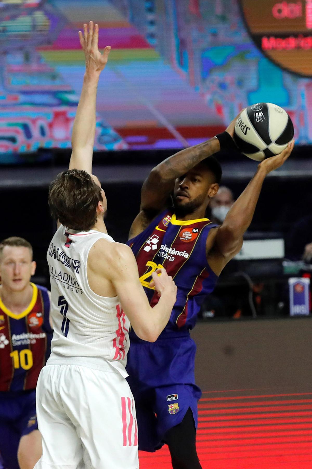 Cory Higgins durante la final de la Copa del Rey 2021 de baloncesto entre el FC Barcelona y el Real Madrid disputada en el WiZink Center.