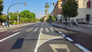 El doble sentido vuelve hoy a la avenida Teniente Flomesta de Murcia