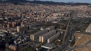 El barrio de La Mina desde el aire 