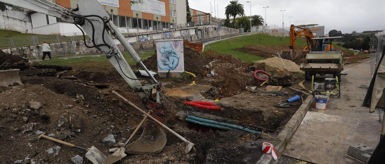 Obras en marcha en la calle Fuero.
