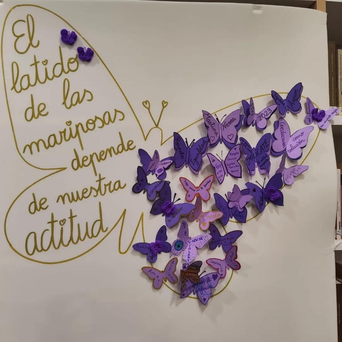 Las mariposas con las que trabajan en sus actividades se usan para difundir valores por la igualdad.