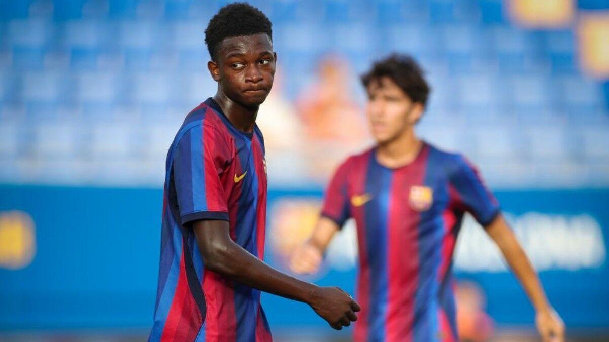 Bisiwu, en acción con la camiseta blaugrana
