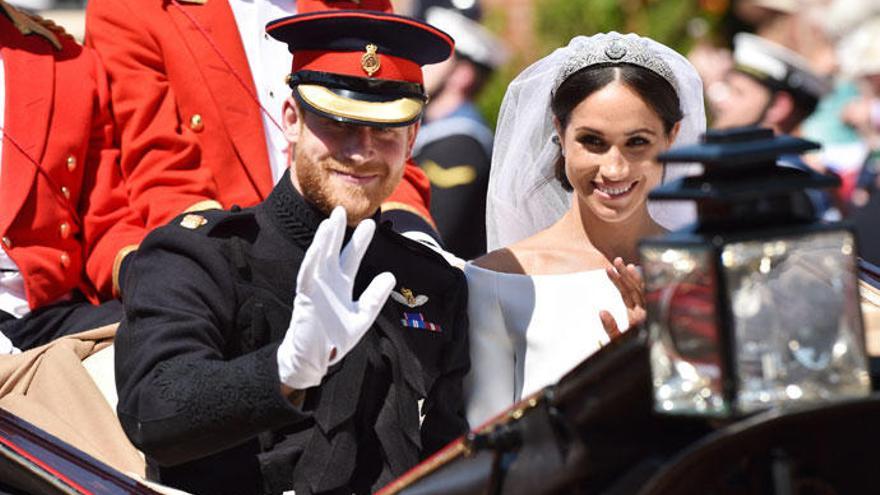 Meghan Markle y el príncipe Harry, durante su boda