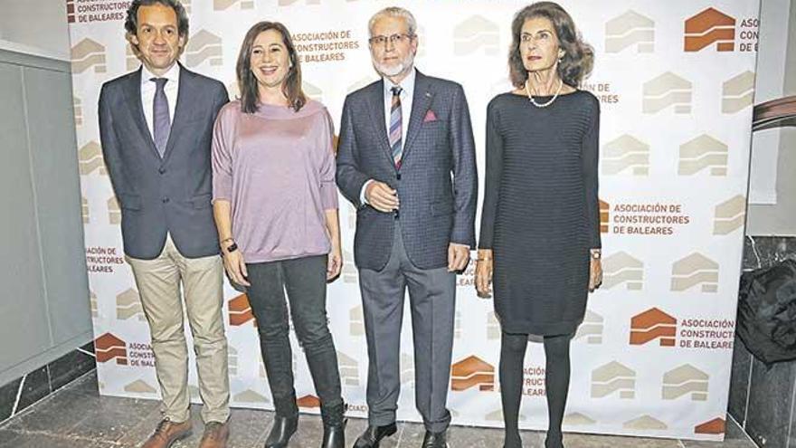 Pons, Armengol, López y Planas ayer en el 40 aniversario de la patronal balear de la construcción.
