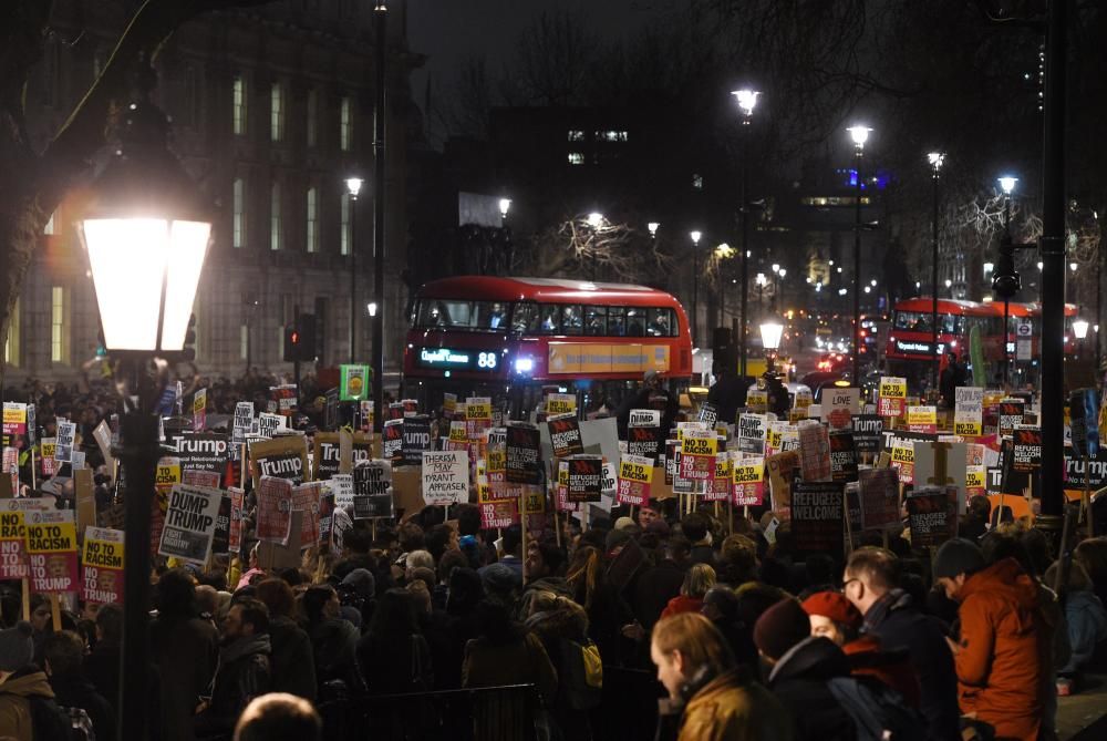 Protestas en Londres contra el veto de Trump