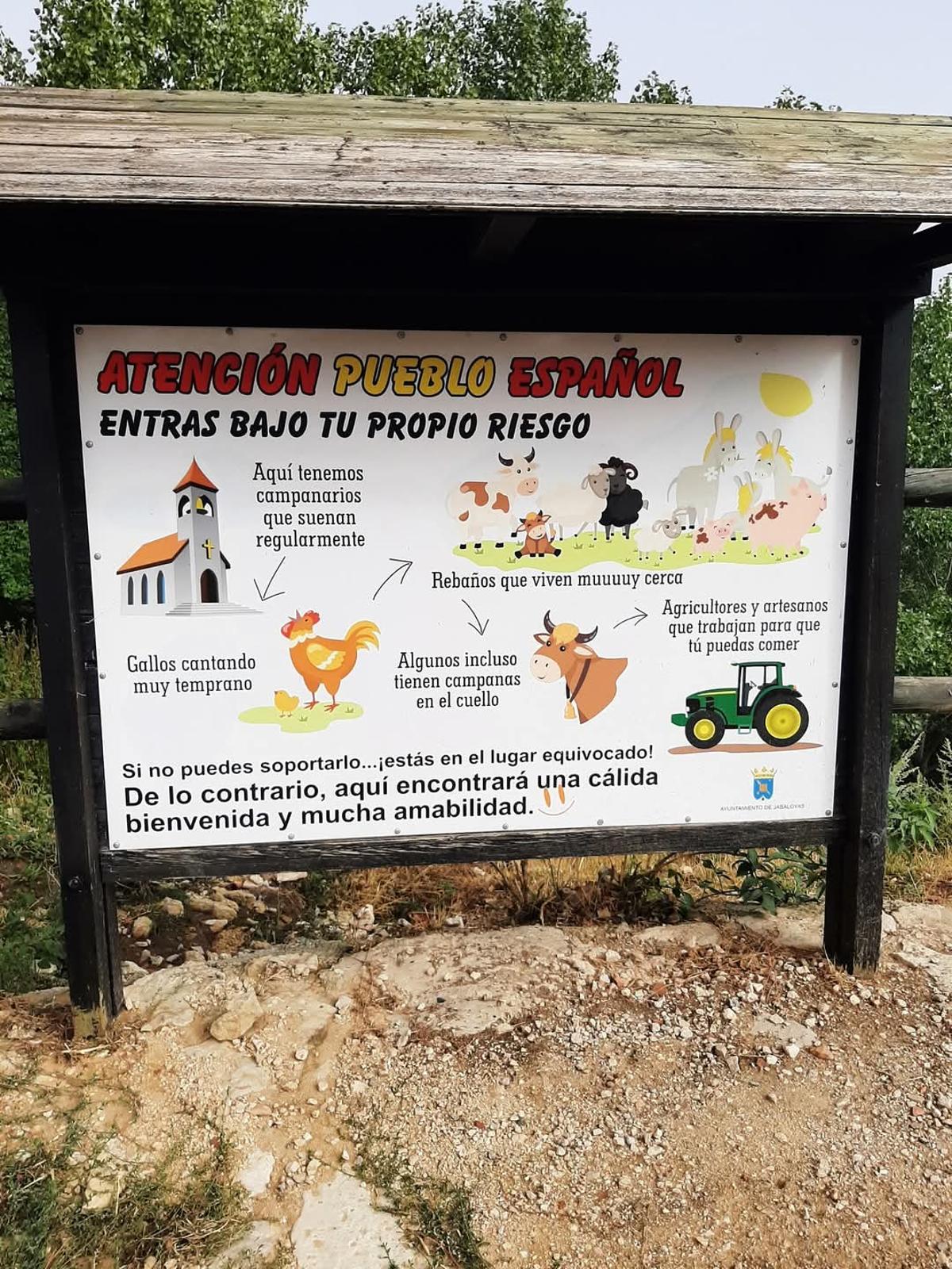 Cartel situado en Jabaloyas